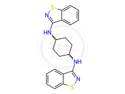 Chemical structure of N1,N4-Bis(benzo[d]isothiazol-3-yl)cyclohexane-1,4-diaMine