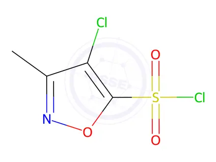 Chemical structure of 4-chloro-3-methyl-1,2-oxazole-5-sulfonyl chloride