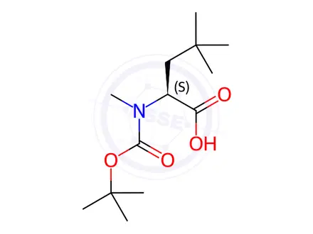 Chemical structure of (S)-Boc-N-Me-tBuAla-OH