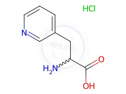Chemical structure of 2-Amino-3-(pyridin-3-yl)propanoic acid hydrochloride