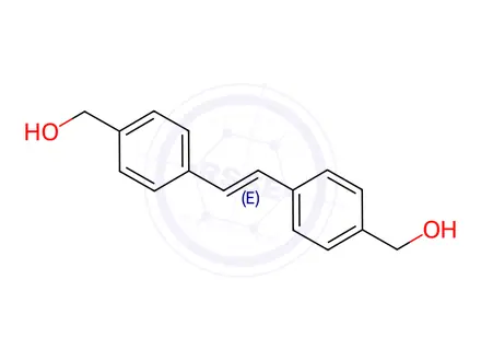 Chemical structure of (E)-(ethene-1,2-diylbis(4,1-phenylene))dimethanol