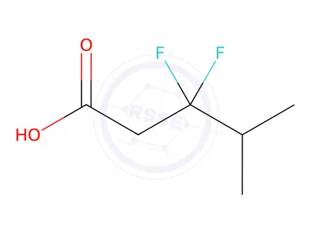 Chemical structure of Pentanoic acid, 3,3-difluoro-4-methyl-