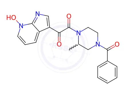 Chemical structure of 4-Benzoyl-2-methyl-1-[(7-oxido-1h-pyrrolo[2,3-b]pyridin-3-yl)oxoacetyl]-piperazine