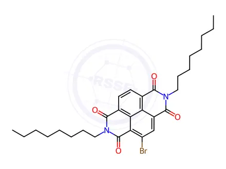 Chemical structure of 4-Bromo-2,7-dioctylbenzo[lmn][3,8]phenanthroline-1,3,6,8(2H,7H)-tetraone