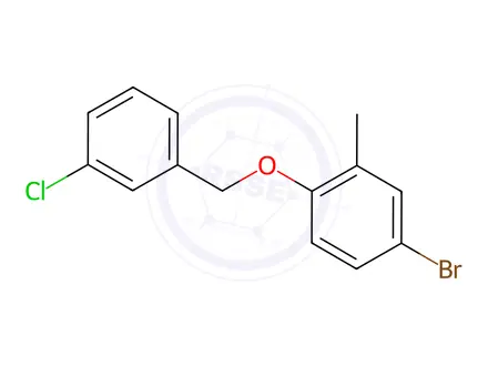Chemical structure of 4-bromo-1-[(3-chlorophenyl)methoxy]-2-methylbenzene
