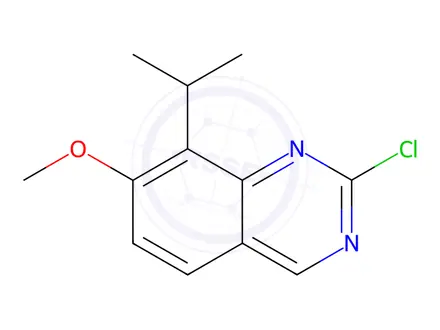 Chemical structure of Quinazoline, 2-chloro-7-methoxy-8-(1-methylethyl)-