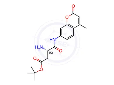 Chemical structure of Butanoic acid, 3-amino-4-[(4-methyl-2-oxo-2H-1-benzopyran-7-yl)amino]-4-oxo-, 1,1-dimethylethyl ester, (3S)-