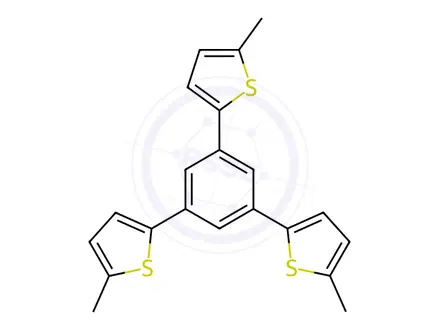 Chemical structure of Thiophene, 2,2',2''-(1,3,5-benzenetriyl)tris[5-methyl-