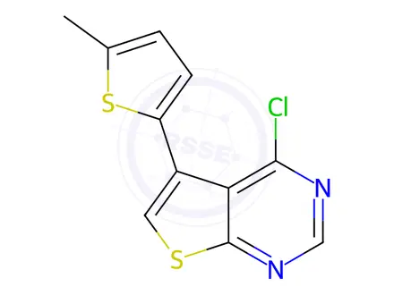 Chemical structure of 4-Chloro-5-(5-methylthiophen-2-yl)thieno[2,3-d]pyrimidine