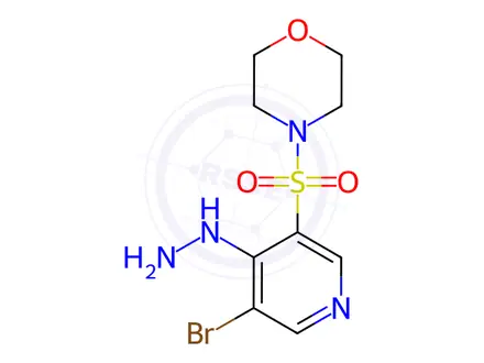 Chemical structure of 4-((5-Bromo-4-hydrazinylpyridin-3-yl)sulfonyl)morpholine