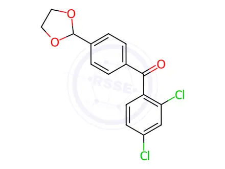 Chemical structure of (4-(1,3-Dioxolan-2-yl)phenyl)(2,4-dichlorophenyl)methanone
