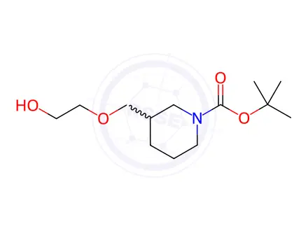 Chemical structure of tert-Butyl 3-((2-hydroxyethoxy)methyl)piperidine-1-carboxylate