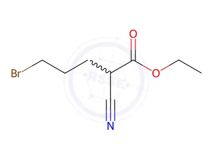Chemical structure of Pentanoic acid, 5-bromo-2-cyano-, ethyl ester