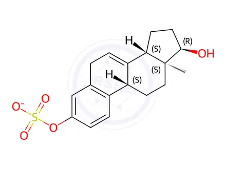 Chemical structure of 17-alpha-Dihydro Equilin 3-sodium Sulfate
