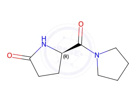 Chemical structure of Pyrrolidine, 1-[(5-oxo-2-pyrrolidinyl)carbonyl]-, (R)-(9CI)