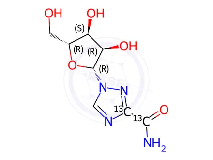 Chemical structure of Ribavirin-13C2