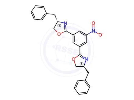 Chemical structure of (4S,4′S)-2,2′-(5-Nitro-1,3-phenylene)bis[4,5-dihydro-4-(phenylmethyl)oxazole]