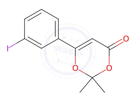 Chemical structure of 6-(3-iodo-phenyl)-2,2-dimethyl-[1,3]dioxin-4-one