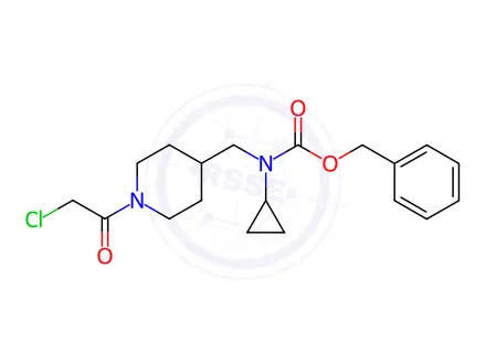 Chemical structure of Benzyl ((1-(2-chloroacetyl)piperidin-4-yl)methyl)(cyclopropyl)carbamate
