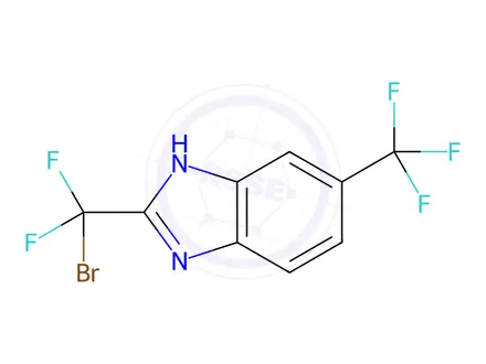 Chemical structure of 2-(Bromodifluoromethyl)-5-(trifluoromethyl)-1H-benzo[d]imidazole