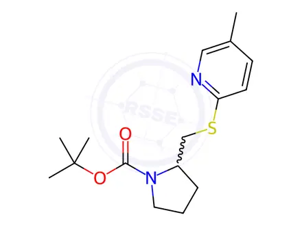 Chemical structure of tert-Butyl 2-(((5-methylpyridin-2-yl)thio)methyl)pyrrolidine-1-carboxylate