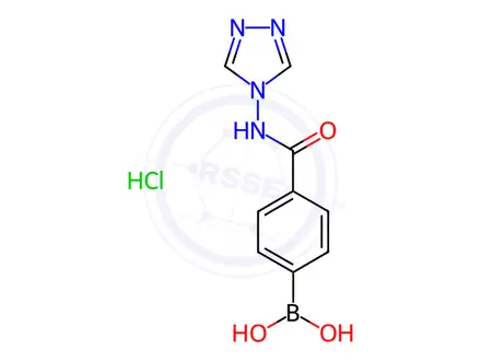 Chemical structure of (4-((4h-1,2,4-Triazol-4-yl)carbamoyl)phenyl)boronic Acid Hydrochloride