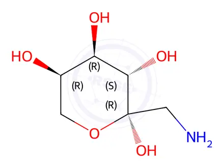 Chemical structure of (3S,4R,5R)-1-Amino-3,4,5,6-tetrahydroxyhexan-2-one