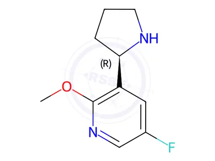 Chemical structure of 5-Fluoro-2-methoxy-3-(2R)-2-pyrrolidinyl-pyridine Dihydrochloride
