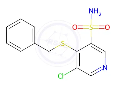 Chemical structure of 4-(Benzylthio)-5-chloropyridine-3-sulfonamide
