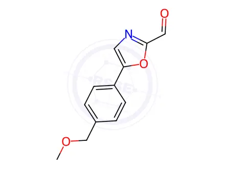 Chemical structure of 5-(4-(Methoxymethyl)phenyl)oxazole-2-carbaldehyde