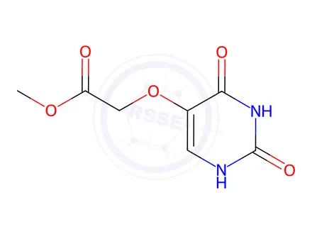Chemical structure of Acetic acid, 2-[(1,2,3,4-tetrahydro-2,4-dioxo-5-pyrimidinyl)oxy]-, methyl ester