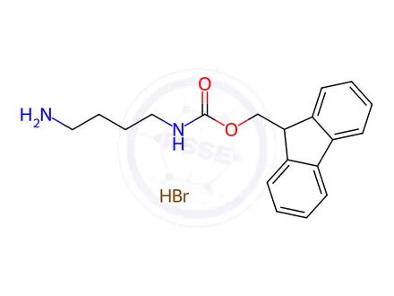 Chemical structure of (9H-fluoren-9-yl)methyl (4-aminobutyl)carbamate hydrobromide