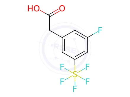 Chemical structure of 3-Fluoro-5-(pentafluorosulfur)phenylacetic acid