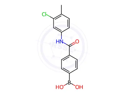 Chemical structure of (4-((3-Chloro-4-methylphenyl)carbamoyl)phenyl)boronic acid