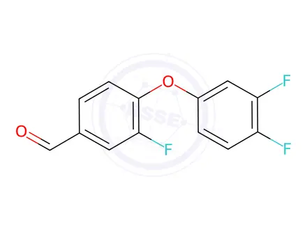 Chemical structure of Benzaldehyde, 4-(3,4-difluorophenoxy)-3-fluoro-