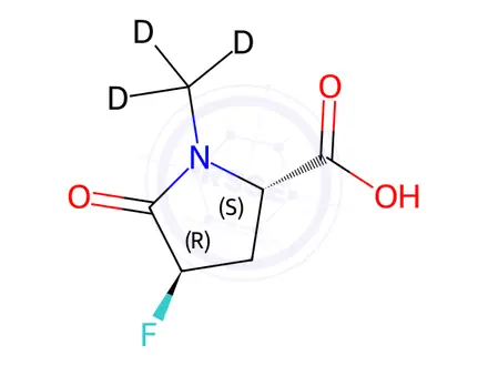 Chemical structure of (4R)-4-Fluoro-1-(methyl-d3)-5-oxo-L-proline