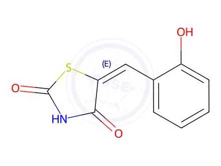 Chemical structure of (5E)-5-[(2-Hydroxyphenyl)methylidene]-1,3-thiazolidine-2,4-dione