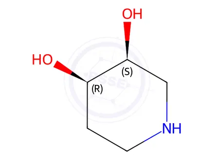 Chemical structure of (3S,4R)-piperidine-3,4-diol