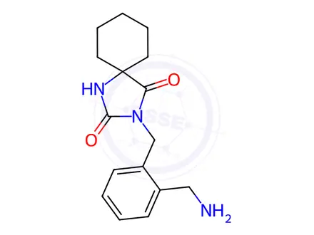 Chemical structure of 3-(2-(Aminomethyl)benzyl)-1,3-diazaspiro[4.5]Decane-2,4-dione