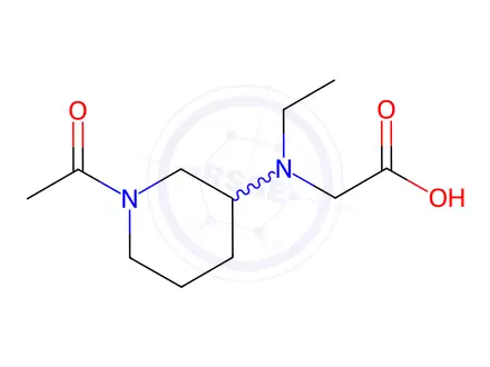 Chemical structure of 2-[{(1-Acetyl-piperidin-3-yl)methyl}amino]acetic acid