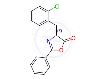 Chemical structure of (Z)-4-(2-chlorobenzylidene)-2-phenyloxazol-5(4h)-one