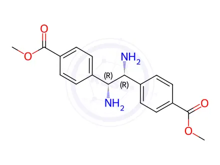 Chemical structure of Dimethyl 4,4'-((1R,2R)-1,2-diaminoethane-1,2-diyl)dibenzoate dihydrochloride