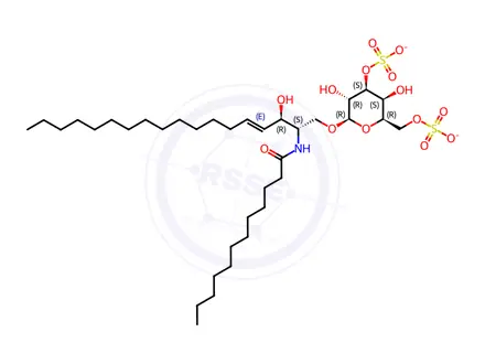 Chemical structure of C12 Di-Sulfo Galactosyl(β) Ceramide (d18:1/12:0)