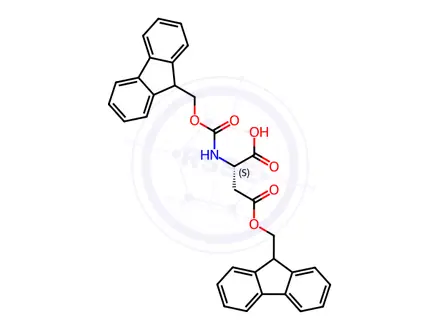 Chemical structure of FMOC-ASP(OFM)-OH