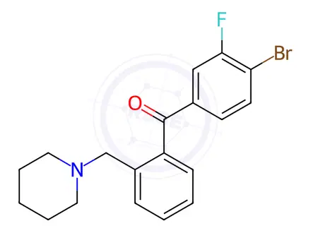 Chemical structure of (4-Bromo-3-fluorophenyl)(2-(piperidin-1-ylmethyl)phenyl)methanone