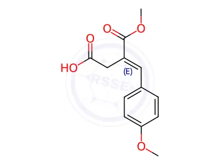 Chemical structure of (3E)-4-(4-Methoxyphenyl)-3-(methyl carboxy)but-3-enoic acid