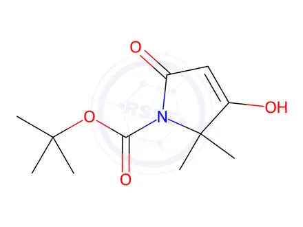 Chemical structure of 3-hydroxy-2,2-dimethyl-5-oxo-2,5-dihydro-pyrrole-1-carboxylic acid tert-butyl ester