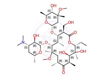 Chemical structure of Clarithromycin Impurity 23 (14-Hydroxy Clarithromycin)