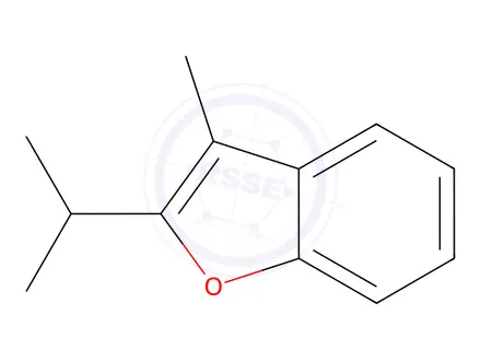 Chemical structure of Benzofuran, 3-methyl-2-(1-methylethyl)-(9CI)