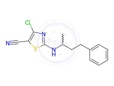 Chemical structure of 4-Chloro-2-[(4-phenylbutan-2-yl)amino]-1,3-thiazole-5-carbonitrile